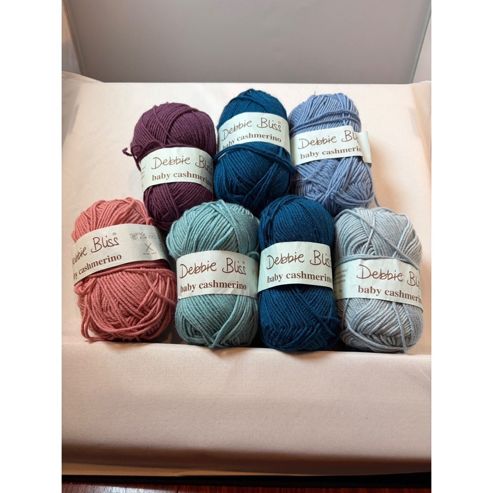 Debbie Bliss Baby Cashmerino Yarn Lot 7 Skeins Merino Cashmere Blend Italy